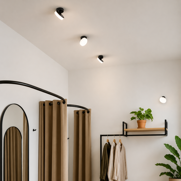 ARETHA Adjustable LED Surface-Mounted Spotlight — White & Black Integrated LED Ceiling & Wall Light (Rendl Light)