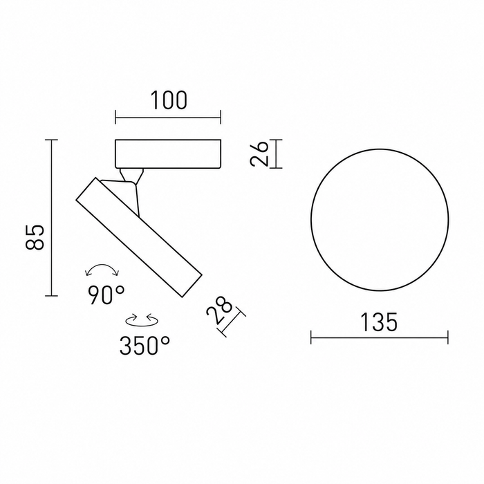ARETHA Adjustable LED Surface-Mounted Spotlight — White & Black Integrated LED Ceiling & Wall Light (Rendl Light)