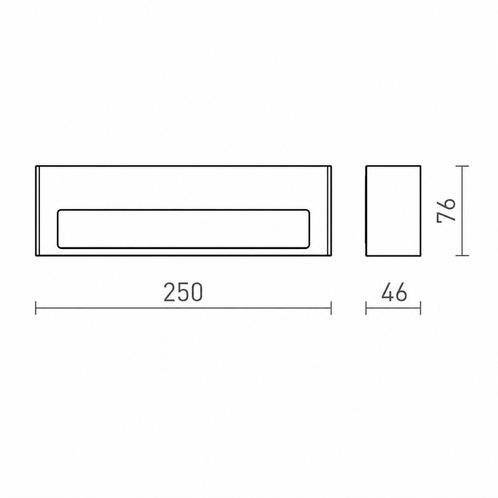 ASTER 25 Outdoor LED Wall Lamp —  Up & Down Black Architectural Wall Light (Rendl Light)