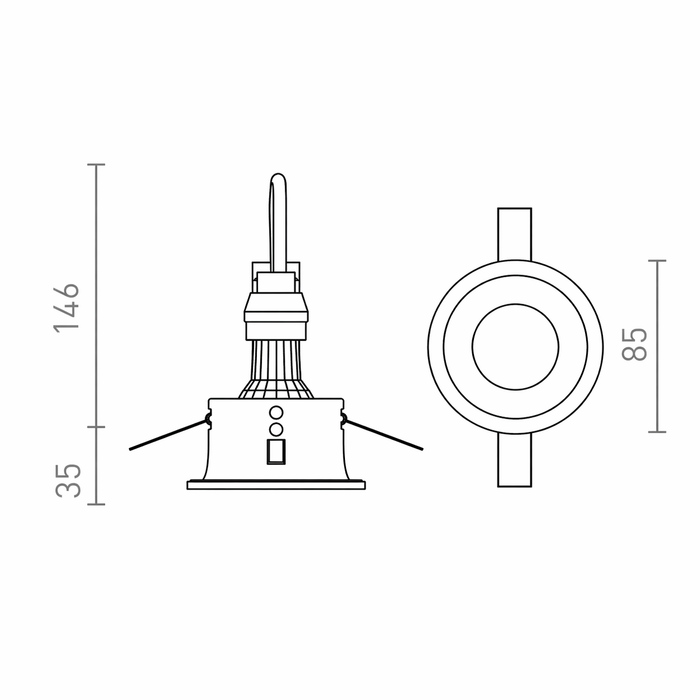 BERMUDA - Recessed Ceiling Spotlight (Rendl Light)