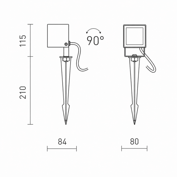 BORA Outdoor LED Spike Spotlight — Adjustable Garden Landscape Light (Rendl Light)