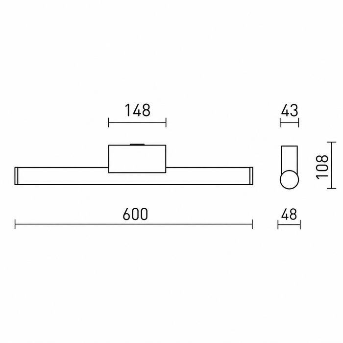 CASSAMBA 60 LED Bathroom Wall Light — Adjustable 3000K/4000K (Rendl Light)