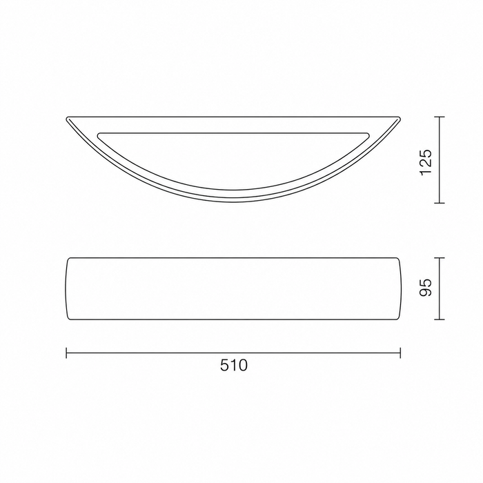 CRESCENT L Indoor Plaster Wall Lamp — Paintable Up & Down Wall Light (Rendl Light)