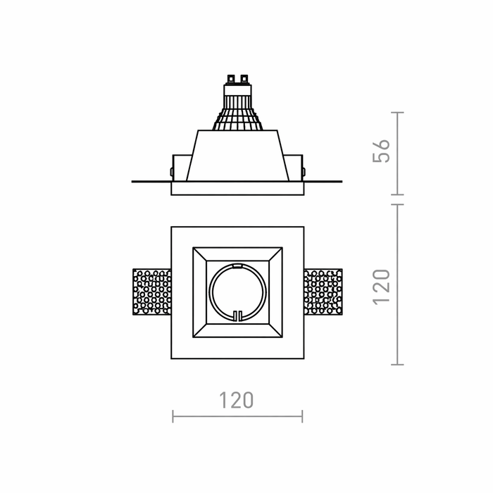DAG SQ - Frameless Recessed Ceiling Lamp (Rendl Light)