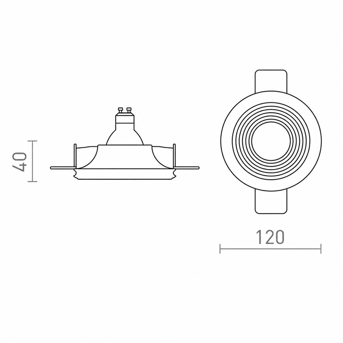 DANTOR Plaster Recessed Spotlight — Paintable GU10 Ceiling Light (Rendl Light)