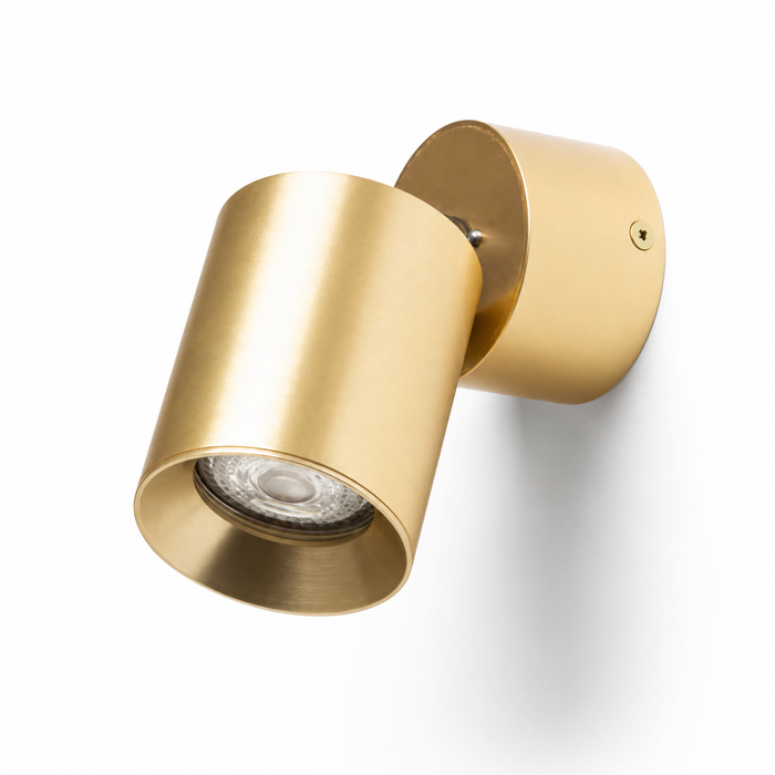 DARIO Adjustable Ceiling Spotlight — Brushed Brass GU10 Ceiling Light (Rendl Light)