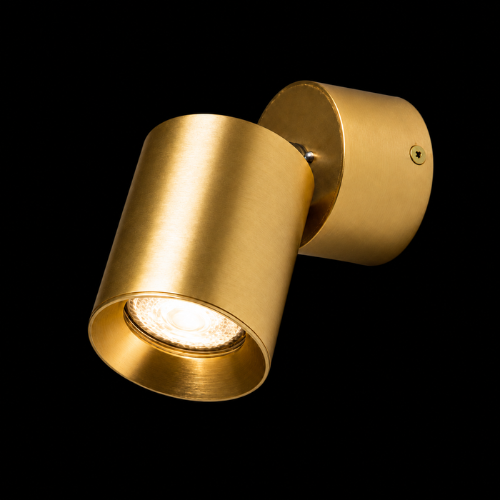 DARIO Adjustable Ceiling Spotlight — Brushed Brass GU10 Ceiling Light (Rendl Light)