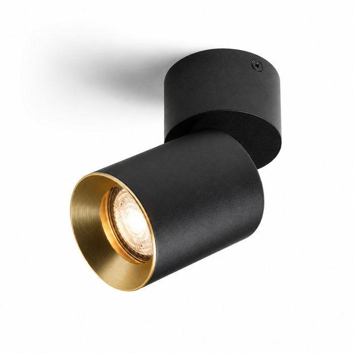 DARIO Adjustable Ceiling Spotlight — Brushed Brass GU10 Ceiling Light (Rendl Light)