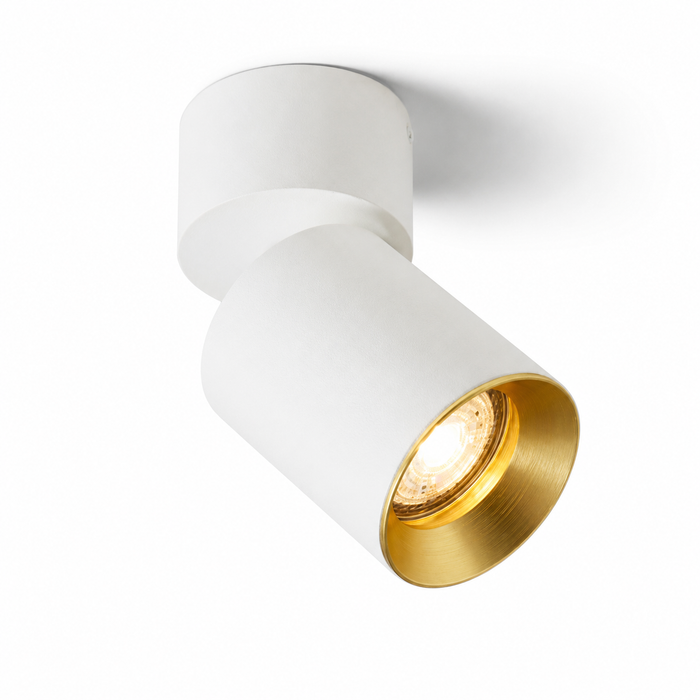 DARIO Adjustable Ceiling Spotlight — Brushed Brass GU10 Ceiling Light (Rendl Light)