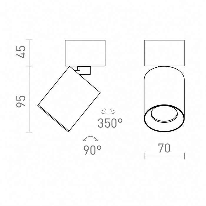 DARIO Adjustable Ceiling Spotlight — Brushed Brass GU10 Ceiling Light (Rendl Light)