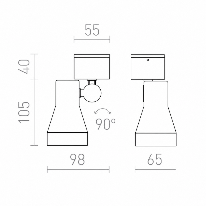 DIREZZA Outdoor Wall Spotlight - Adjustable GU10 IP54 (Rendl Light)