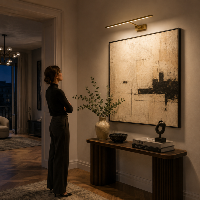 FRESCO 34 Adjustable LED Picture Wall Light — Matte Black, Old Copper (Rendl Light)