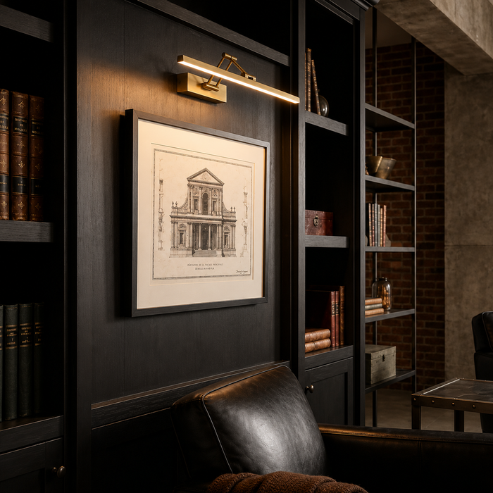 FRIDA 46 Adjustable LED Picture Wall Light — Matte Black, Old Copper, Chromium (Rendl Light)