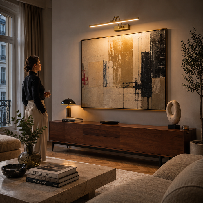 FRIDA 60 Adjustable LED Picture Wall Light —  Matte Black, Old Copper, Chromium (Rendl Light)