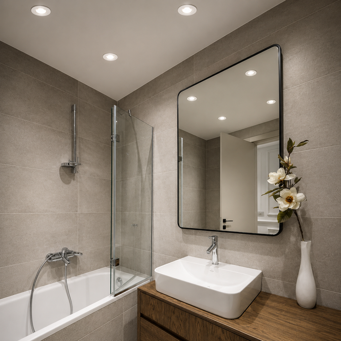 GALO R IP65 Recessed Spotlight — Black GU10 Bathroom Ceiling Light (Rendl Light)