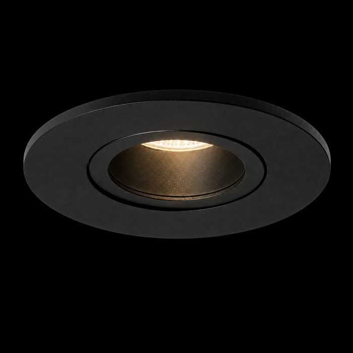 GALO R IP65 Recessed Spotlight — Black GU10 Bathroom Ceiling Light (Rendl Light)
