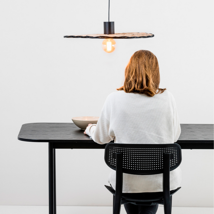 COSTAS 600 Pendant Lamp – Indoor Black/Rattan (Alex & Manel Lluscà, Faro Barcelona)