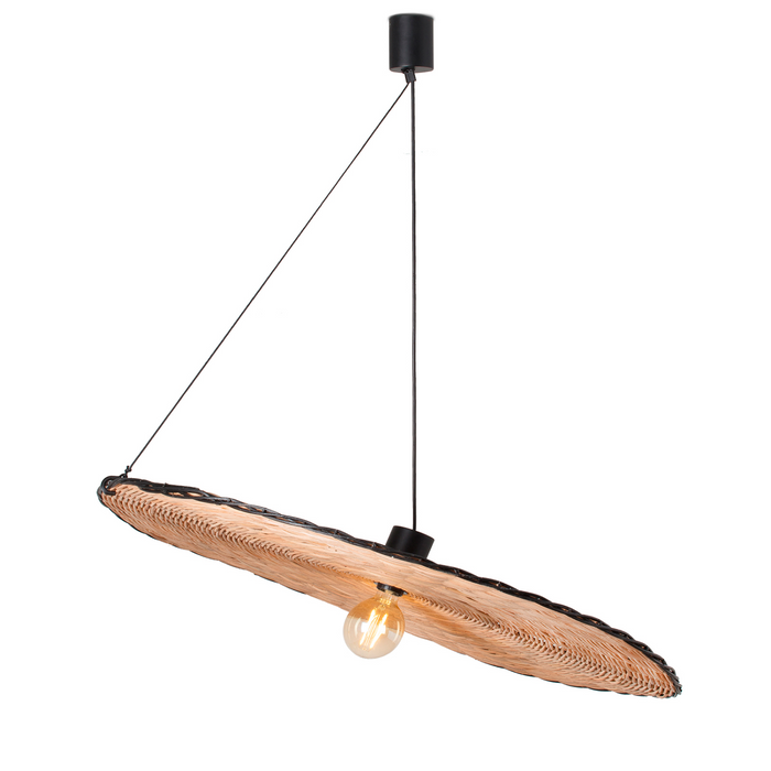 COSTAS 1000 Pendant Lamp – Indoor  Black/Rattan (Alex & Manel Lluscà, Faro Barcelona)
