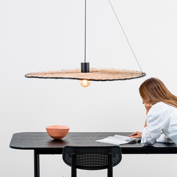 COSTAS 1000 Pendant Lamp – Indoor  Black/Rattan (Alex & Manel Lluscà, Faro Barcelona)