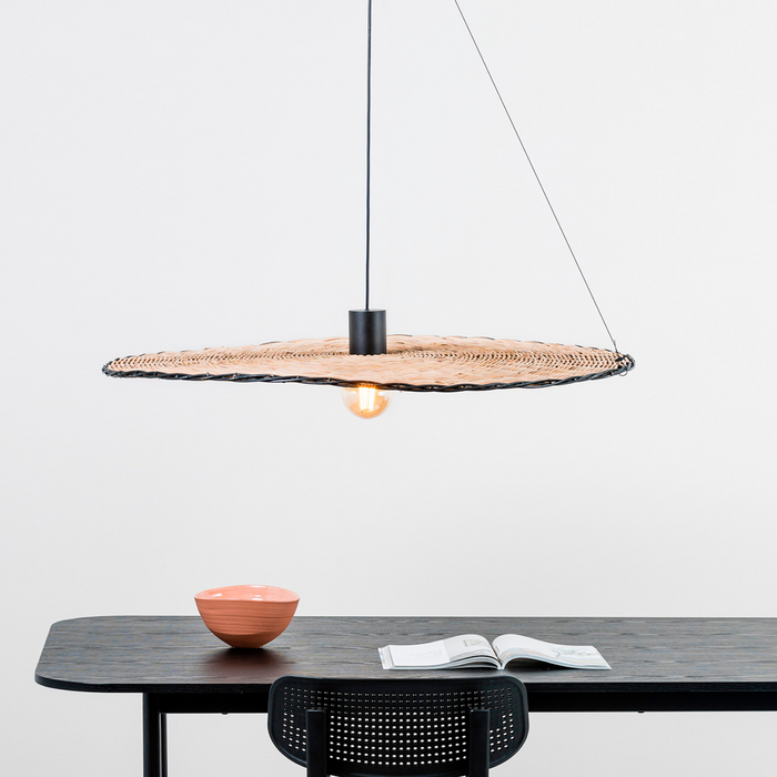 COSTAS 1000 Pendant Lamp – Indoor  Black/Rattan (Alex & Manel Lluscà, Faro Barcelona)