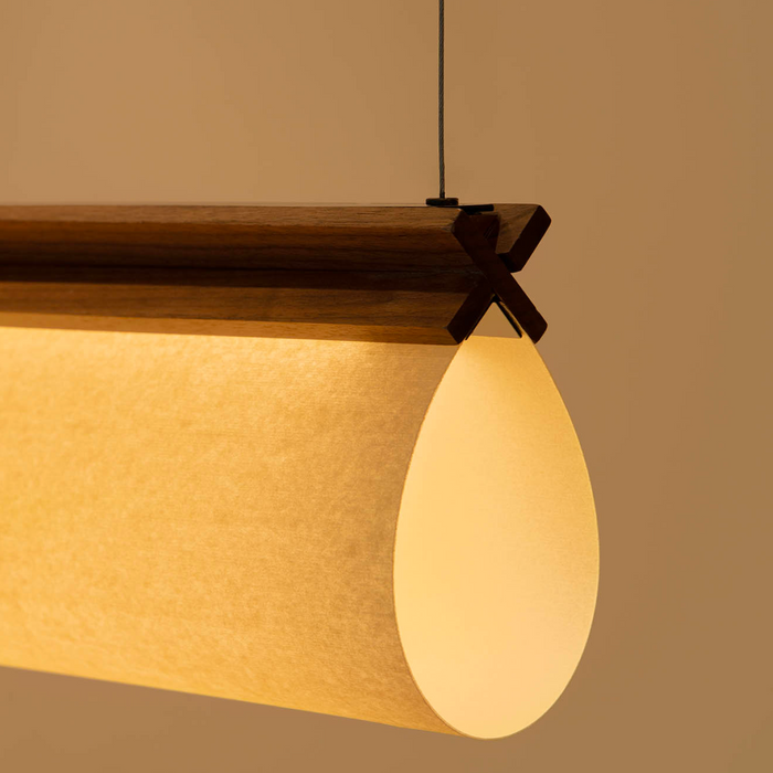 CATA Walnut Linear Pendant Light  (Marina Milá, Faro Barcelona)