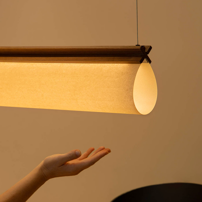 CATA Walnut Linear Pendant Light  (Marina Milá, Faro Barcelona)