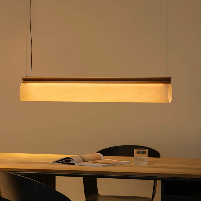 CATA Walnut Linear Pendant Light  (Marina Milá, Faro Barcelona)