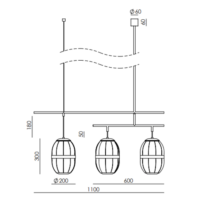PULL Triple Pendant Lamp – Indoor Pendant Light (AC Studio, Aromas del Campo)