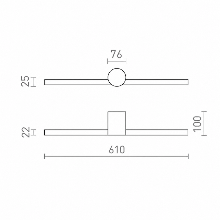 LUISA 60 Linear LED Bathroom Wall Light — Black (Rendl Light)