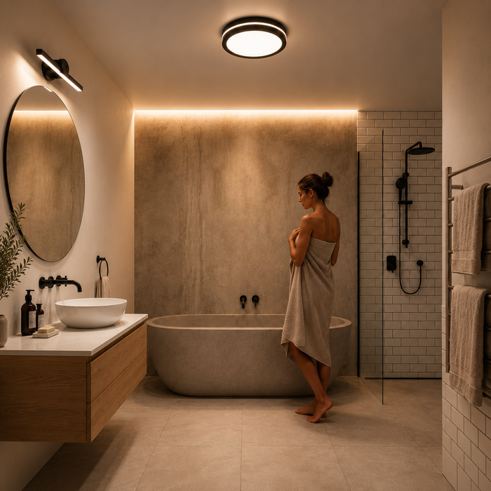 LUISA 60 Linear LED Bathroom Wall Light — Black (Rendl Light)