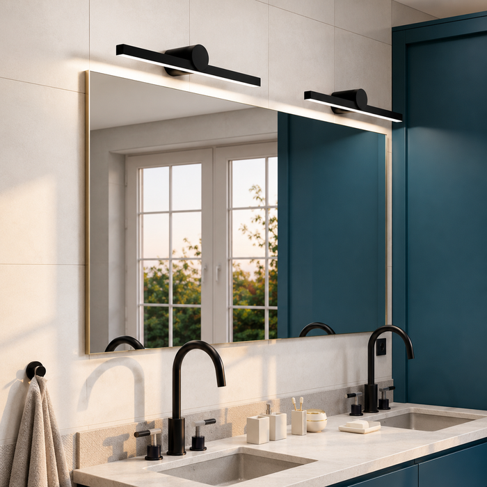 LUISA 60 Linear LED Bathroom Wall Light — Black (Rendl Light)
