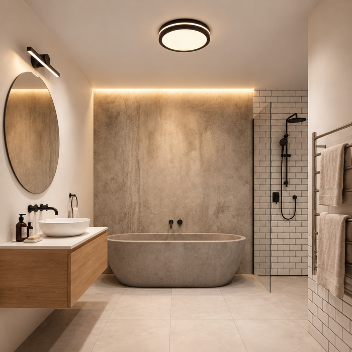 LUISA 60 Linear LED Bathroom Wall Light — Black (Rendl Light)