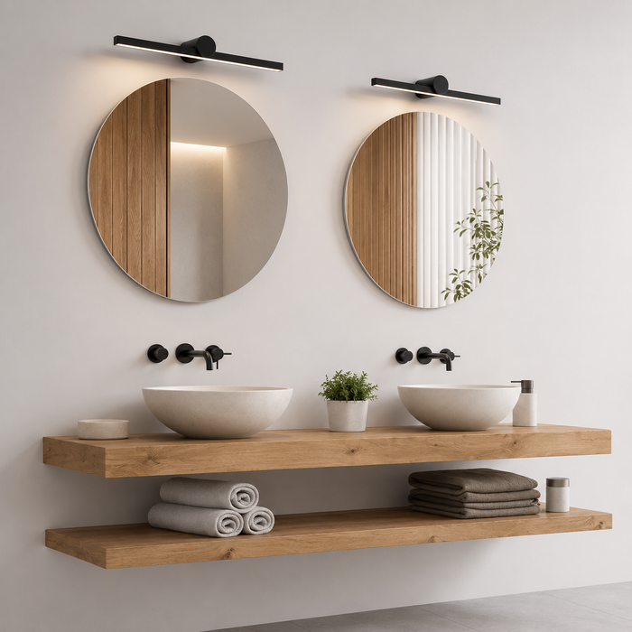 LUISA 60 Linear LED Bathroom Wall Light — Black (Rendl Light)