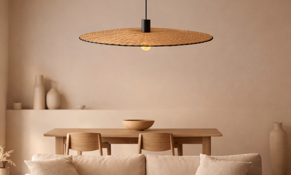 COSTAS 1000 Pendant Lamp – Indoor  Black/Rattan (Alex & Manel Lluscà, Faro Barcelona)