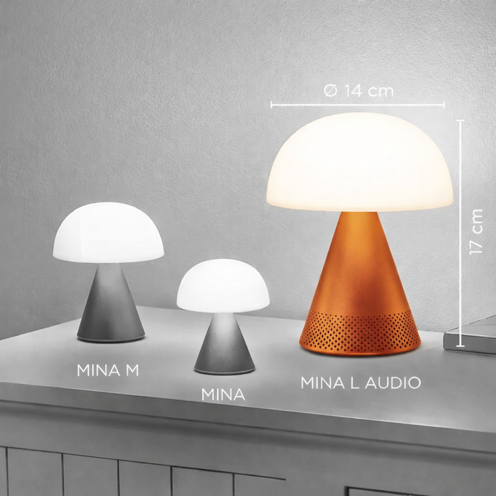 MINA L AUDIO Asztali Lámpa – Bluetooth Hangszóróval (Manuela Simonelli & Andrea Quaglio, Lexon)