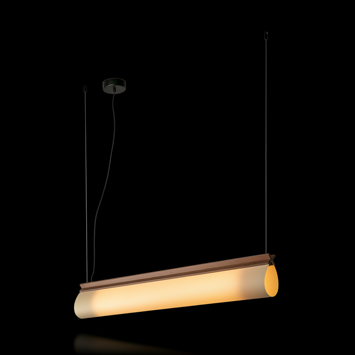 CATA Walnut Linear Pendant Light  (Marina Milá, Faro Barcelona)