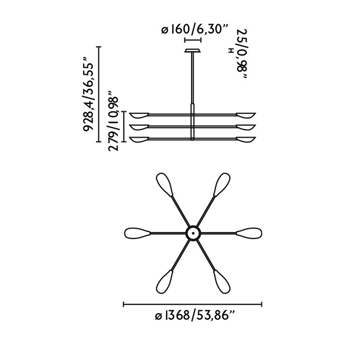 LIGGERA Modern Linear Suspension  Pendant Lamp (Faro Barcelona)