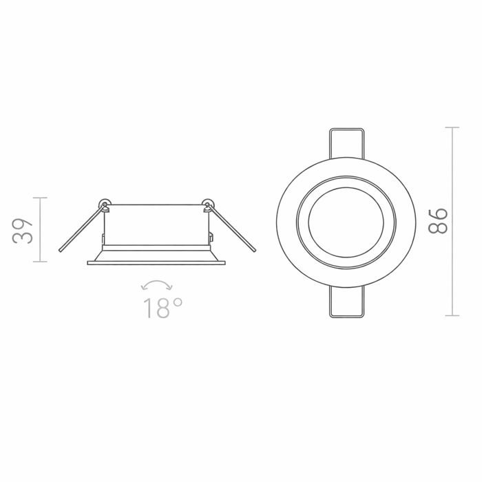 SOBER Recessed Ceiling Lamp - Adjustable Minimal Spotlight (Rendl Light)