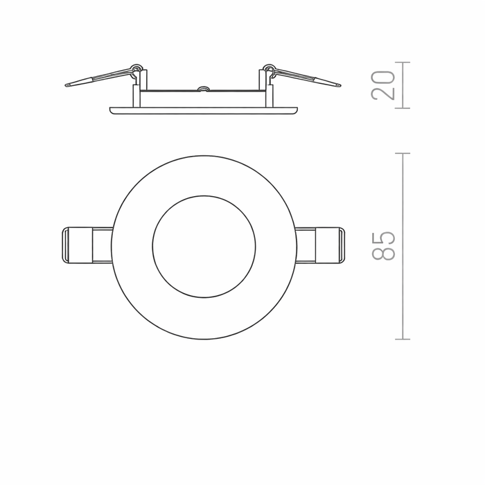 SOCORRO R 85 LED Fehér - Belső Beépített Mennyezeti Lámpa (Rendl Light)