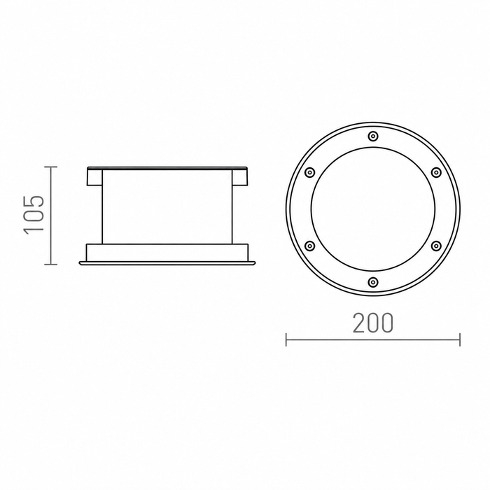 TERRA Outdoor Recessed Ground Light — Stainless Steel IP65 Integrated LED 3000K (Rendl Light)