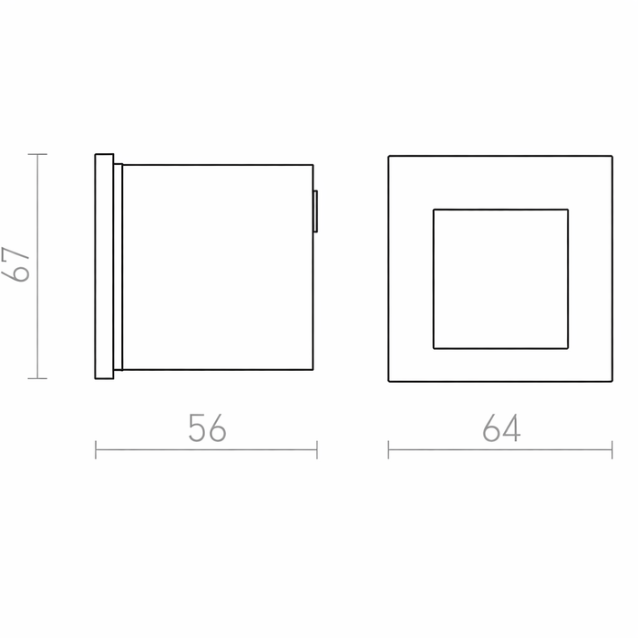 TESS SQ LED Kültéri / Belső Beépített Fali Lámpa - (Rendl Light)